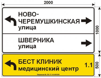 Макеты дорожных знаков для БЕСТ КЛИНИК на метро Профсоюзная: