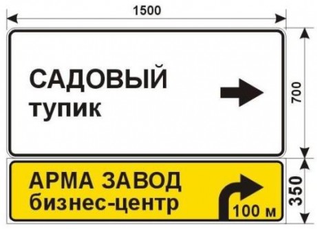 Макеты дорожных знаков для бизнес-центра АРМА ЗАВОД 2