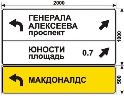 Макет дорожного знака для МАКДОНАЛДС в Зеленограде на Панфиловском проспекте