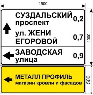 Макет дорожного знака для магазина кровли и фасадов Металл Профиль