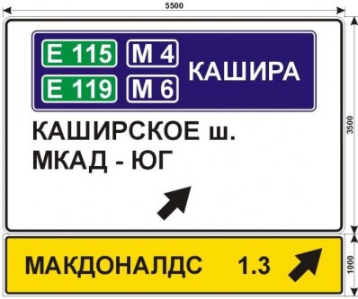 Макет дорожного знака для МАКДОНАЛДС в БрендCити