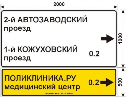 Макет дорожного знака для Поликлиника.ру на Автозаводской