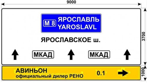 Макет дорожного знака для автосалона Авиньон