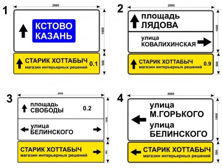Макеты дорожных знаков для сети магазинов Старик Хоттабыч в Нижнем Новгороде