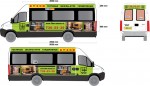 Кухни АНОНС транзитная реклама, бортовая реклама на маршрутных такси 3